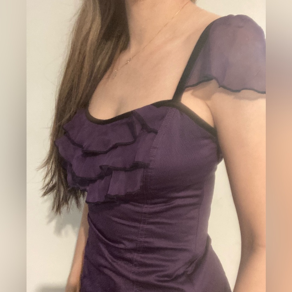 Y2K G by Guess Purple Ruffle Top